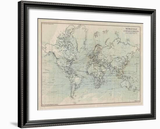 Ocean Current Map I-The Vintage Collection-Framed Giclee Print