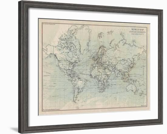 Ocean Current Map I-The Vintage Collection-Framed Giclee Print