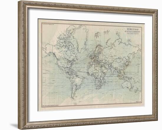 Ocean Current Map I-The Vintage Collection-Framed Giclee Print