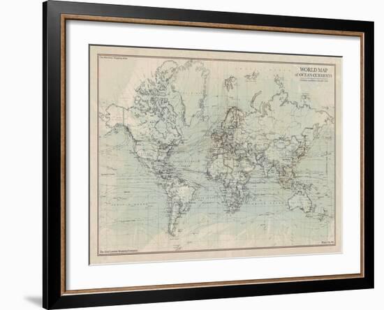 Ocean Current Map I-The Vintage Collection-Framed Giclee Print