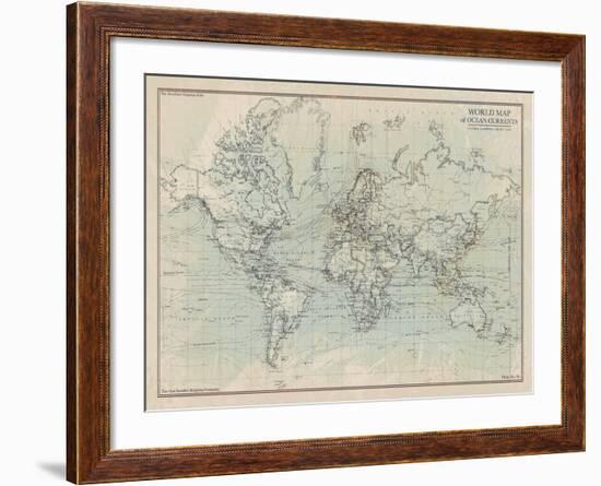 Ocean Current Map I-The Vintage Collection-Framed Giclee Print