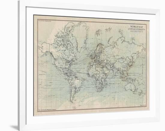 Ocean Current Map I-The Vintage Collection-Framed Giclee Print