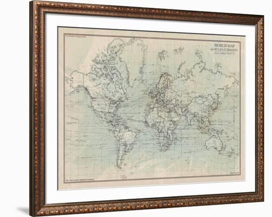 Ocean Current Map I-The Vintage Collection-Framed Giclee Print