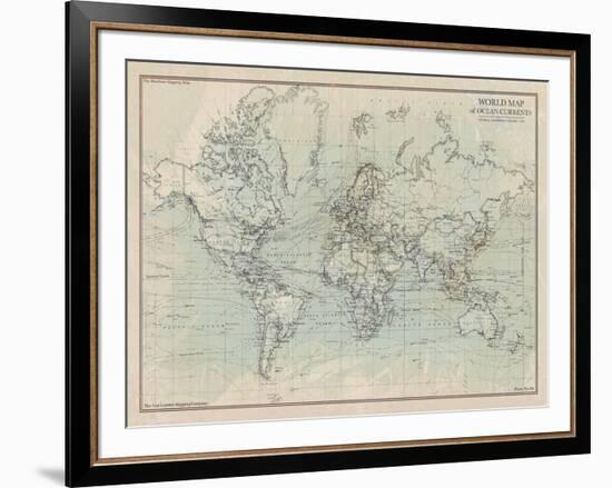 Ocean Current Map I-The Vintage Collection-Framed Giclee Print