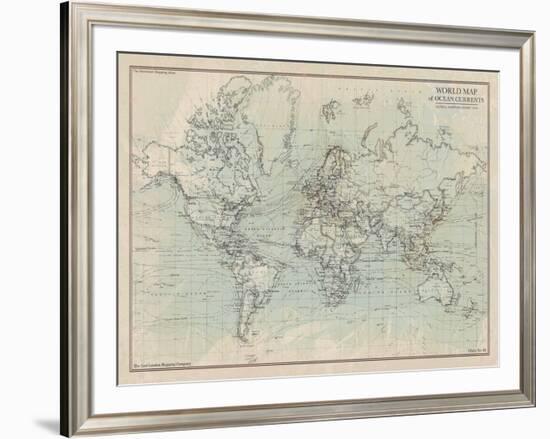 Ocean Current Map I-The Vintage Collection-Framed Giclee Print