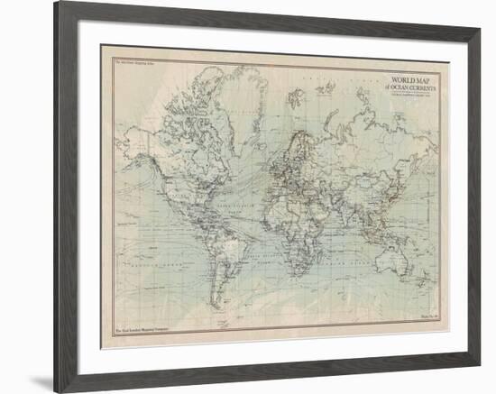 Ocean Current Map I-The Vintage Collection-Framed Giclee Print