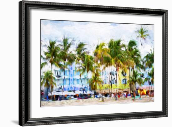 Ocean Drive Beach II - In the Style of Oil Painting-Philippe Hugonnard-Framed Giclee Print