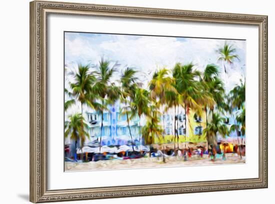 Ocean Drive Beach II - In the Style of Oil Painting-Philippe Hugonnard-Framed Giclee Print