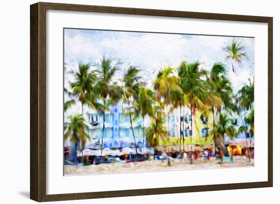 Ocean Drive Beach II - In the Style of Oil Painting-Philippe Hugonnard-Framed Giclee Print