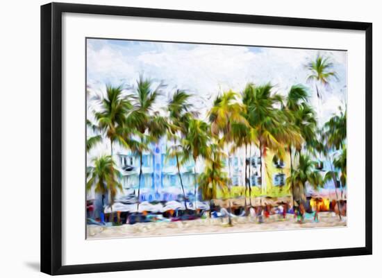 Ocean Drive Beach II - In the Style of Oil Painting-Philippe Hugonnard-Framed Giclee Print