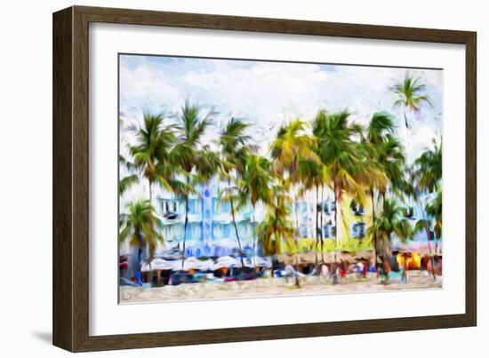 Ocean Drive Beach II - In the Style of Oil Painting-Philippe Hugonnard-Framed Giclee Print