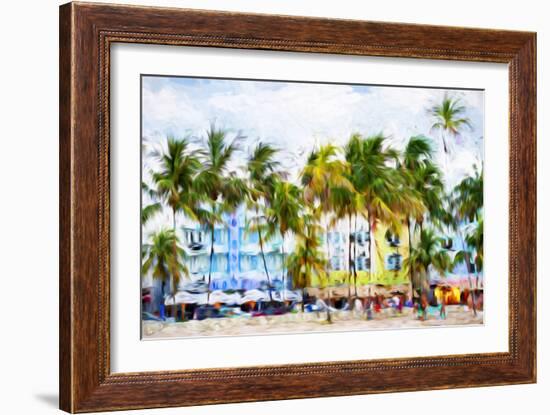 Ocean Drive Beach II - In the Style of Oil Painting-Philippe Hugonnard-Framed Giclee Print