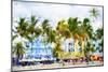 Ocean Drive Beach II - In the Style of Oil Painting-Philippe Hugonnard-Mounted Giclee Print