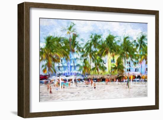 Ocean Drive Beach - In the Style of Oil Painting-Philippe Hugonnard-Framed Giclee Print