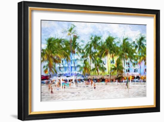 Ocean Drive Beach - In the Style of Oil Painting-Philippe Hugonnard-Framed Giclee Print