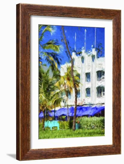 Ocean Drive Building I - In the Style of Oil Painting-Philippe Hugonnard-Framed Giclee Print