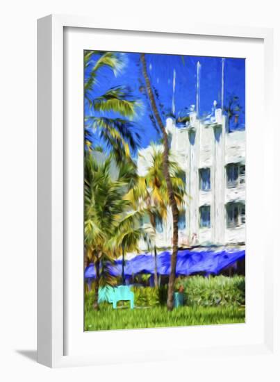 Ocean Drive Building I - In the Style of Oil Painting-Philippe Hugonnard-Framed Giclee Print