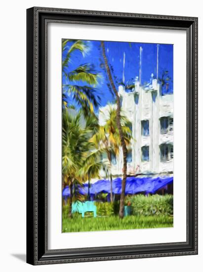 Ocean Drive Building I - In the Style of Oil Painting-Philippe Hugonnard-Framed Giclee Print