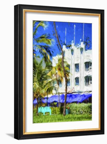 Ocean Drive Building I - In the Style of Oil Painting-Philippe Hugonnard-Framed Giclee Print