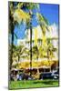 Ocean Drive Building II - In the Style of Oil Painting-Philippe Hugonnard-Mounted Giclee Print