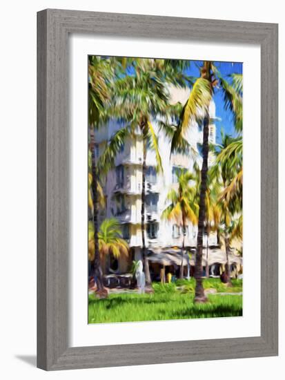 Ocean Drive Building - In the Style of Oil Painting-Philippe Hugonnard-Framed Giclee Print