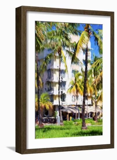 Ocean Drive Building - In the Style of Oil Painting-Philippe Hugonnard-Framed Giclee Print