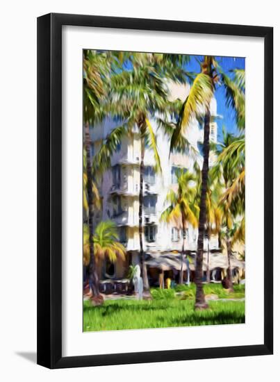 Ocean Drive Building - In the Style of Oil Painting-Philippe Hugonnard-Framed Giclee Print