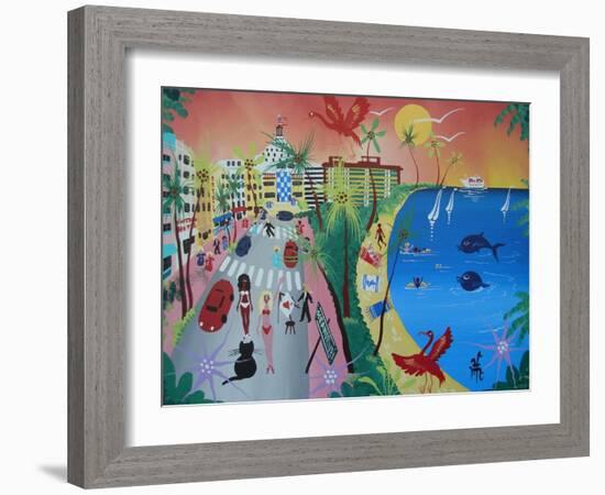 Ocean Drive, Miami Beach, 2010-12-Herbert Hofer-Framed Giclee Print