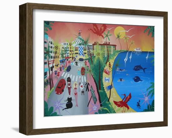 Ocean Drive, Miami Beach, 2010-12-Herbert Hofer-Framed Giclee Print