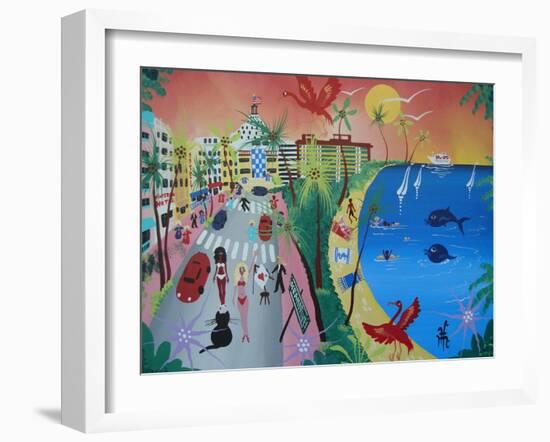 Ocean Drive, Miami Beach, 2010-12-Herbert Hofer-Framed Giclee Print