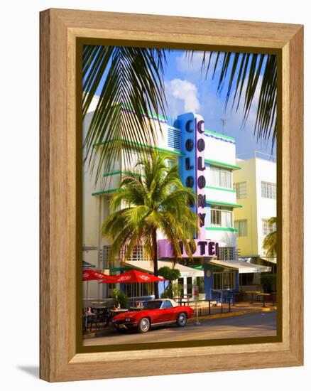 Ocean Drive, South Beach, Miami Beach, Florida, USA-Angelo Cavalli-Framed Premier Image Canvas