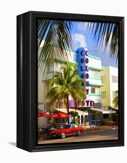 Ocean Drive, South Beach, Miami Beach, Florida, USA-Angelo Cavalli-Framed Premier Image Canvas