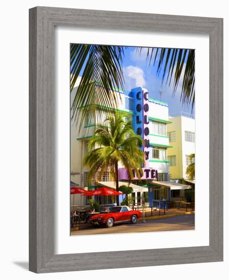 Ocean Drive, South Beach, Miami Beach, Florida, USA-Angelo Cavalli-Framed Photographic Print