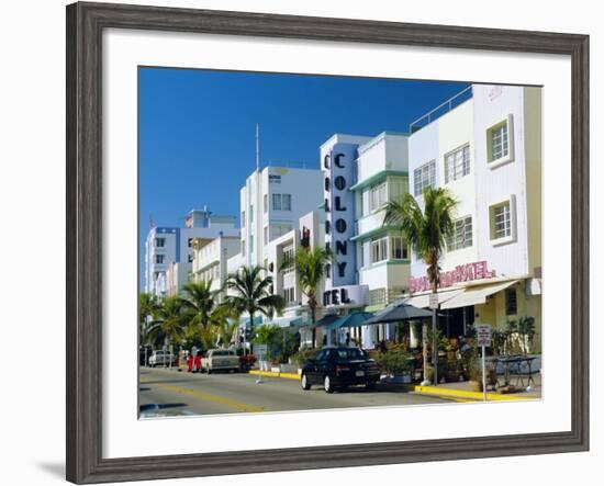 Ocean Drive, South Beach, Miami Beach, Florida, USA-Fraser Hall-Framed Photographic Print