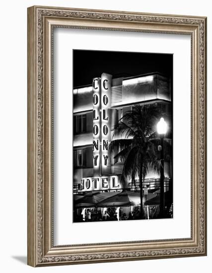 Ocean Drive with the Colony Hotel by Night - Miami Beach - Florida - USA-Philippe Hugonnard-Framed Photographic Print