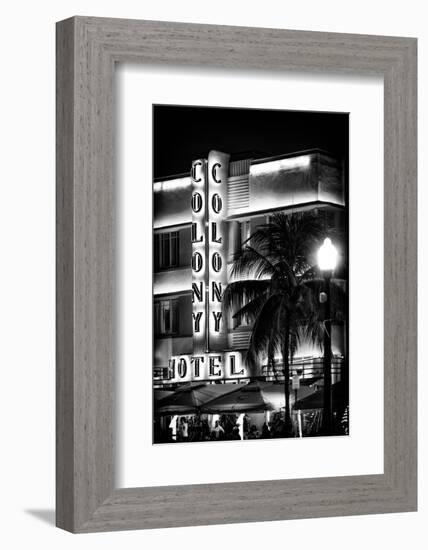 Ocean Drive with the Colony Hotel by Night - Miami Beach - Florida - USA-Philippe Hugonnard-Framed Photographic Print