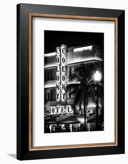 Ocean Drive with the Colony Hotel by Night - Miami Beach - Florida - USA-Philippe Hugonnard-Framed Photographic Print