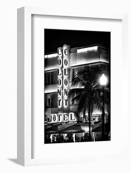 Ocean Drive with the Colony Hotel by Night - Miami Beach - Florida - USA-Philippe Hugonnard-Framed Photographic Print