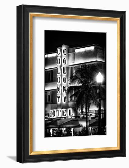 Ocean Drive with the Colony Hotel by Night - Miami Beach - Florida - USA-Philippe Hugonnard-Framed Photographic Print