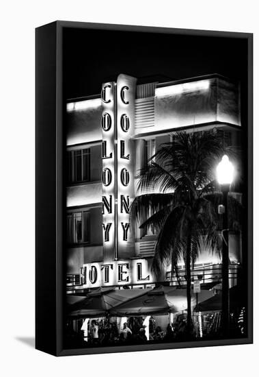 Ocean Drive with the Colony Hotel by Night - Miami Beach - Florida - USA-Philippe Hugonnard-Framed Premier Image Canvas