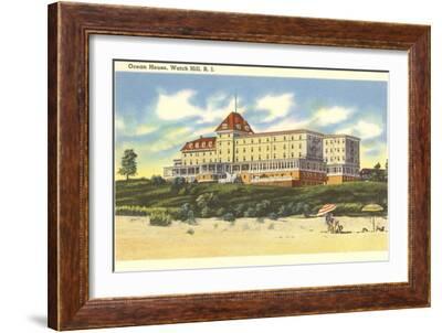 The Ocean House-Watch Hill-Rhode Island Watercolor-Portrait-Print