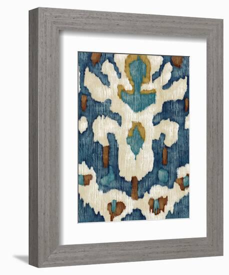 Ocean Ikat IV-Chariklia Zarris-Framed Art Print