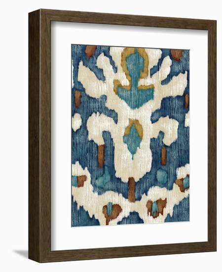 Ocean Ikat IV-Chariklia Zarris-Framed Art Print