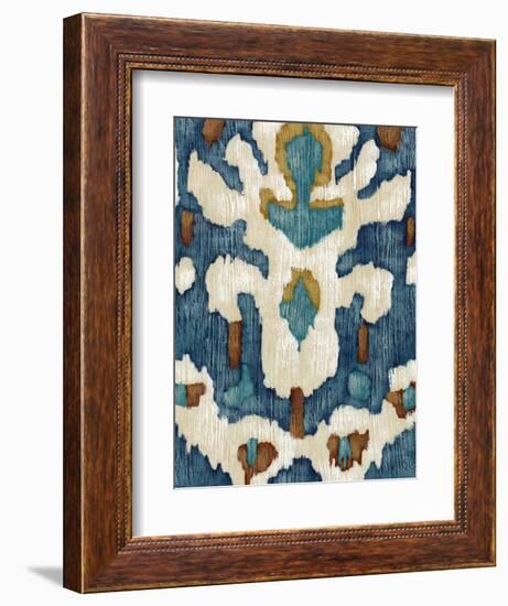 Ocean Ikat IV-Chariklia Zarris-Framed Art Print