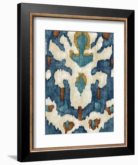 Ocean Ikat IV-Chariklia Zarris-Framed Art Print