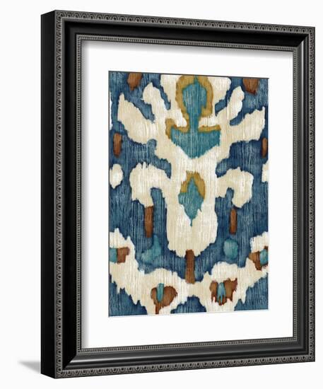 Ocean Ikat IV-Chariklia Zarris-Framed Art Print