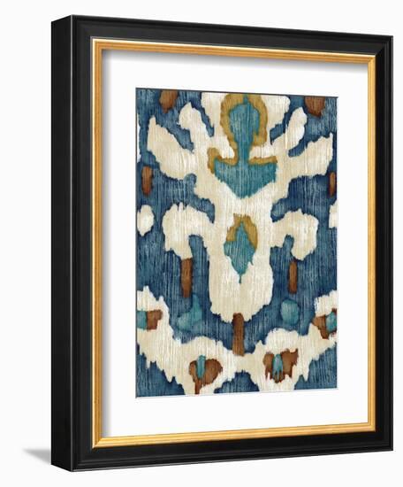 Ocean Ikat IV-Chariklia Zarris-Framed Art Print