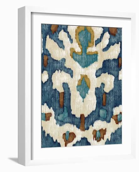 Ocean Ikat IV-Chariklia Zarris-Framed Art Print