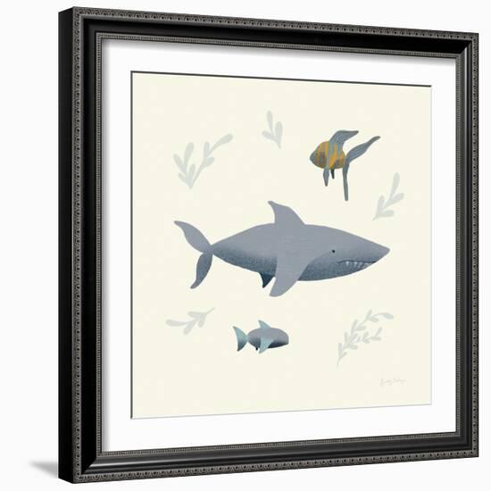 Ocean Life Shark-Becky Thorns-Framed Art Print
