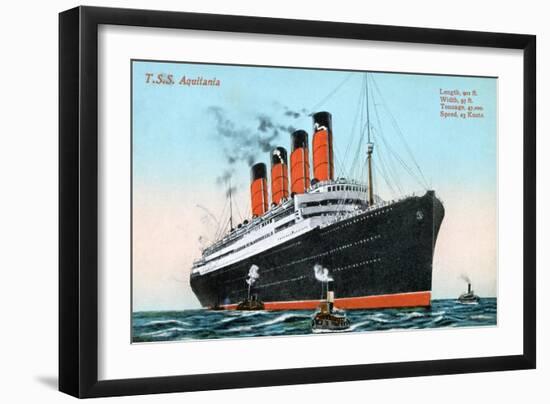 Ocean Liner RMS Aquitania, 20th Century-null-Framed Giclee Print